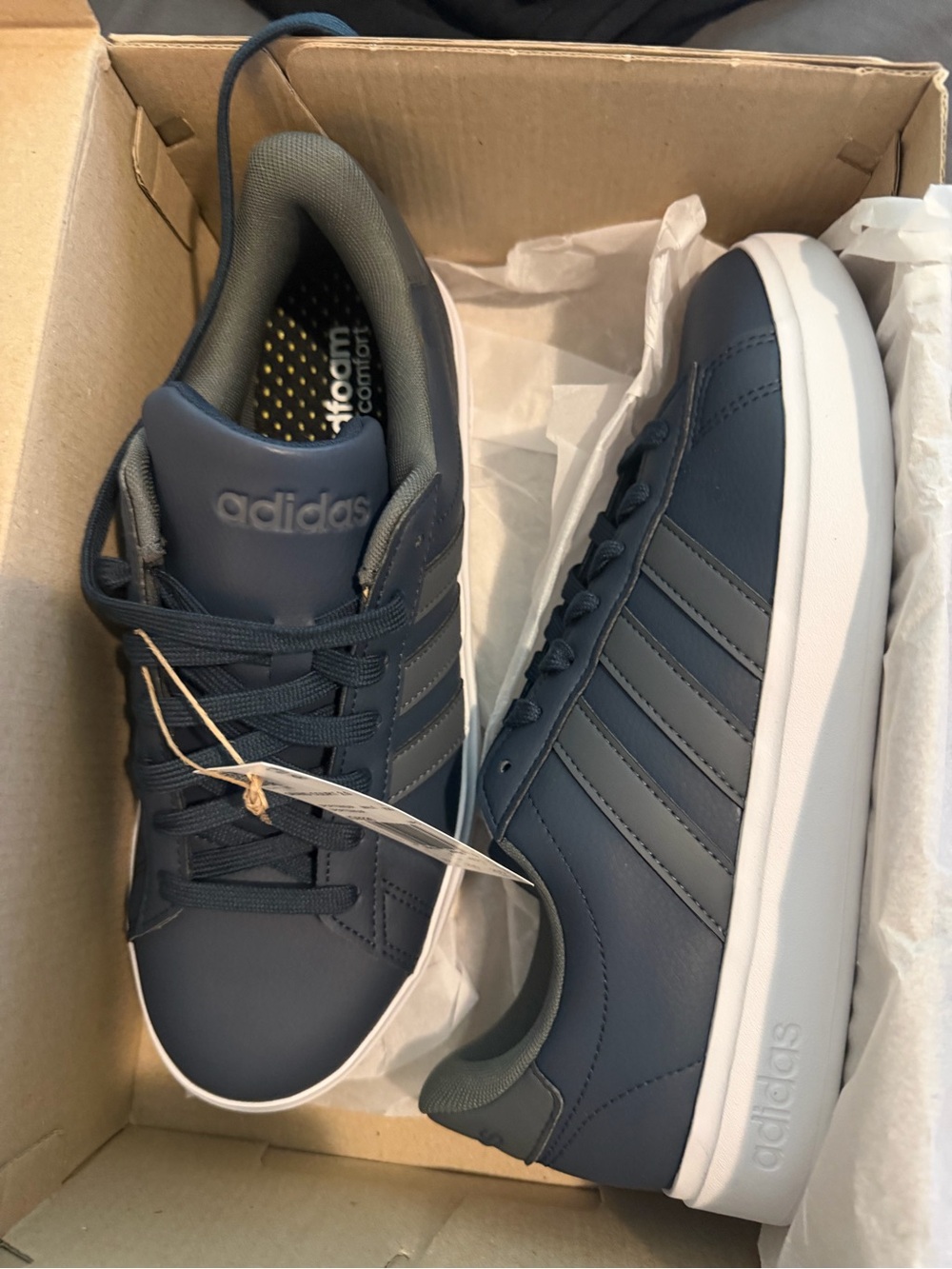 adidas Men’s Grand Court 2.0 Sneakers — Navy/Gray/White - Picture 2 of 6